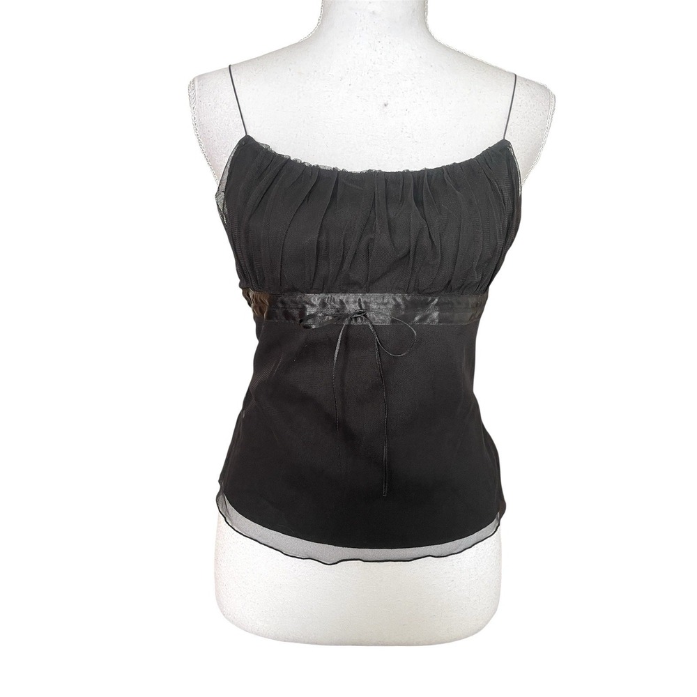 Vintage Y2k Express‎ Black Milkmaid Babydoll Top Camisole Fairy Grunge Whimsgoth